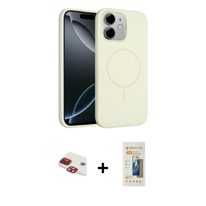 MARSİLYAN™- iPhone 11 Kılıf Yankı Form Serisi - Siyah 6D Mat Seramik Hayalet Nano Ekran Koruyucu + Pers Alüminyum Kamera Lens - KI