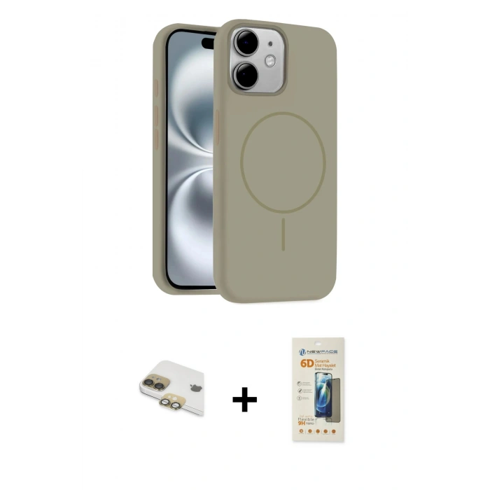 MARSİLYAN™- iPhone 11 Kılıf Yankı Form Serisi - Siyah 6D Mat Seramik Hayalet Nano Ekran Koruyucu + Pers Alüminyum Kamera Lens - GD