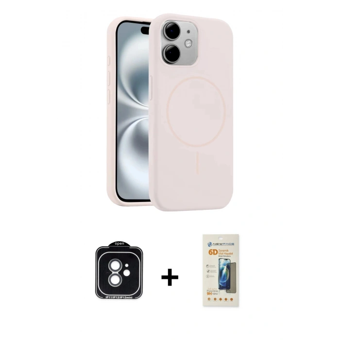 MARSİLYAN™- iPhone 11 Kılıf Yankı Form Serisi - Siyah 6D Mat Seramik Hayalet Nano Ekran Koruyucu + PVD Metal Kamera Lens - YL