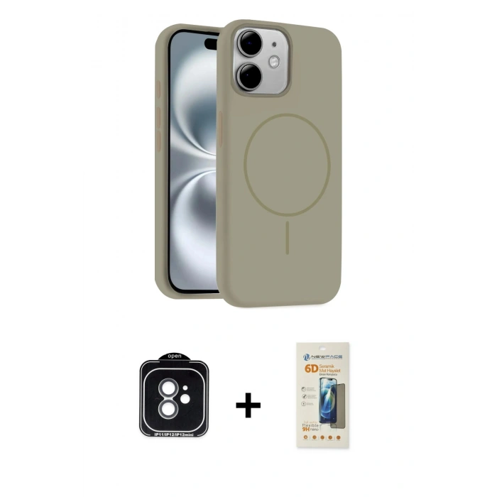 MARSİLYAN™- iPhone 11 Kılıf Yankı Form Serisi - Siyah 6D Mat Seramik Hayalet Nano Ekran Koruyucu + PVD Metal Kamera Lens - YL