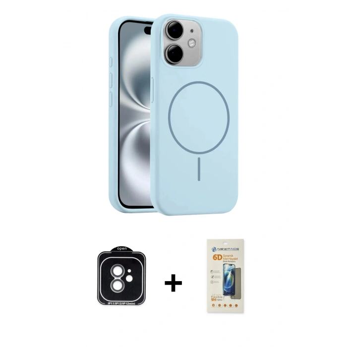 MARSİLYAN™- iPhone 11 Kılıf Yankı Form Serisi - Siyah 6D Mat Seramik Hayalet Nano Ekran Koruyucu + PVD Metal Kamera Lens - YL