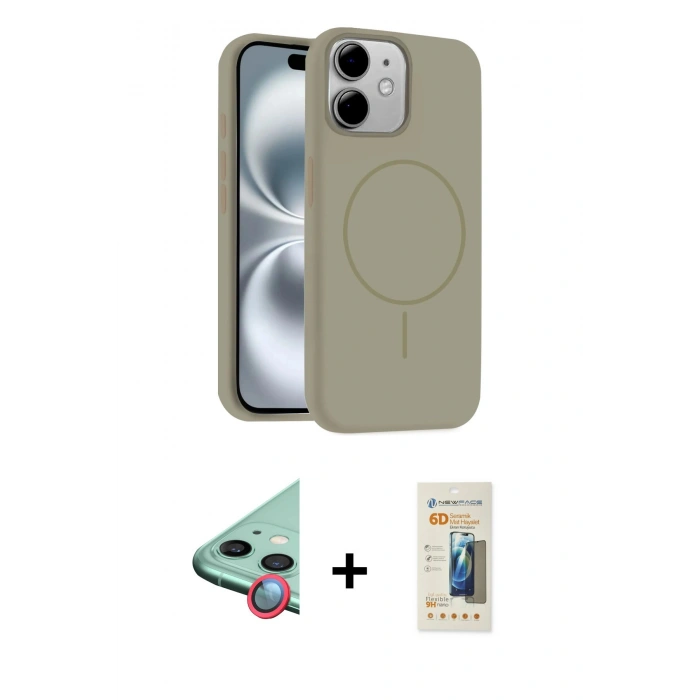 MARSİLYAN™- iPhone 11 Kılıf Yankı Form Serisi - Siyah 6D Mat Seramik Hayalet Nano Ekran Koruyucu + Raze Metal Kamera Lens - KI