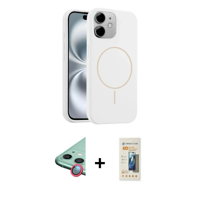 MARSİLYAN™- iPhone 11 Kılıf Yankı Form Serisi - Siyah 6D Mat Seramik Hayalet Nano Ekran Koruyucu + Raze Metal Kamera Lens - KI
