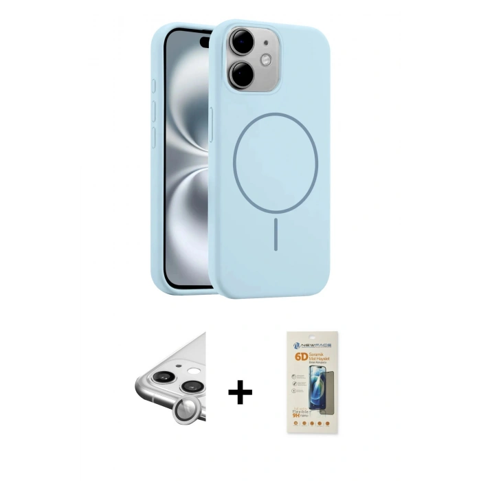MARSİLYAN™- iPhone 11 Kılıf Yankı Form Serisi - Siyah 6D Mat Seramik Hayalet Nano Ekran Koruyucu + Raze Metal Kamera Lens - GS