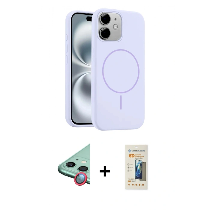 MARSİLYAN™- iPhone 11 Kılıf Yankı Form Serisi - Siyah 6D Mat Seramik Hayalet Nano Ekran Koruyucu + Raze Metal Kamera Lens - KI