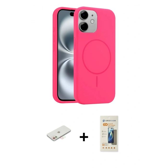 MARSİLYAN™- iPhone 11 Kılıf Yankı Form Serisi - Siyah 6D Mat Seramik Hayalet Nano Ekran Koruyucu + Renkli Kamera Lens Koruma Cam - YL