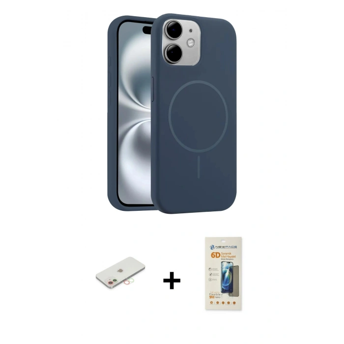 MARSİLYAN™- iPhone 11 Kılıf Yankı Form Serisi - Siyah 6D Mat Seramik Hayalet Nano Ekran Koruyucu + Renkli Kamera Lens Koruma Cam - YL
