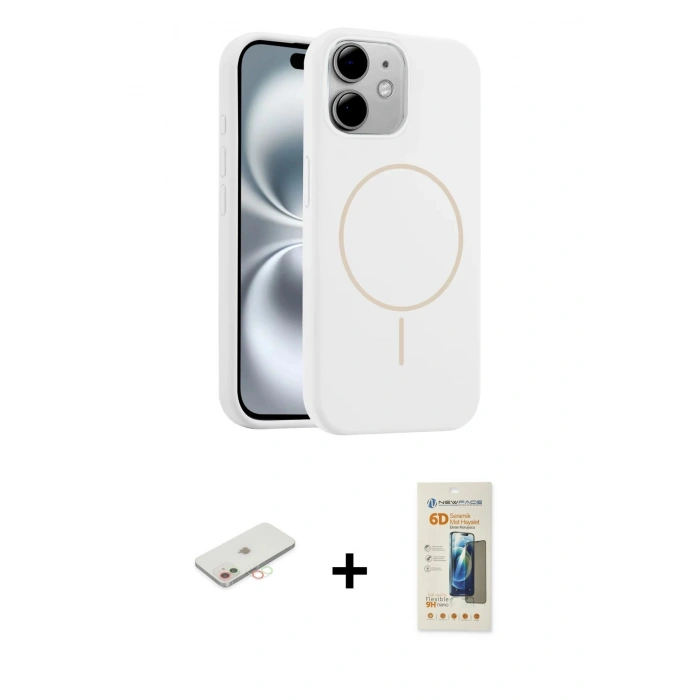 MARSİLYAN™- iPhone 11 Kılıf Yankı Form Serisi - Siyah 6D Mat Seramik Hayalet Nano Ekran Koruyucu + Renkli Kamera Lens Koruma Cam - YL