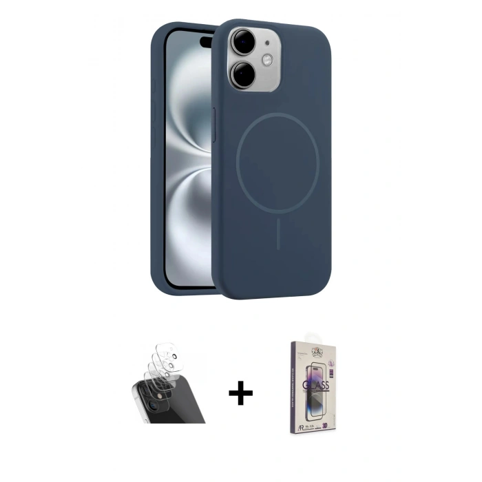 MARSİLYAN™- iPhone 11 Kılıf Yankı Form Serisi - Siyah Bilvis 3D Cam Ekran Koruyucu + Kamera Lens Koruma Cam - SF