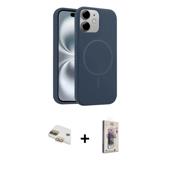 MARSİLYAN™- iPhone 11 Kılıf Yankı Form Serisi - Siyah Bilvis 3D Cam Ekran Koruyucu + Pers Alüminyum Kamera Lens - GD