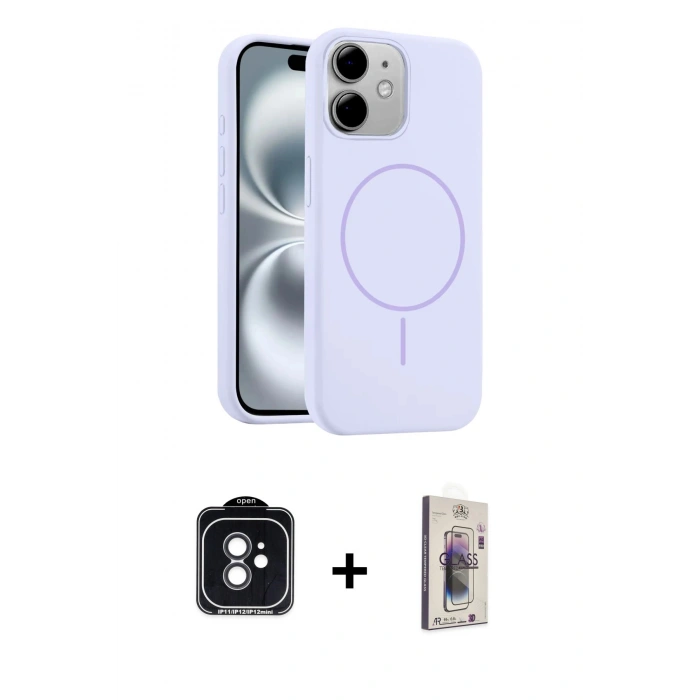 MARSİLYAN™- iPhone 11 Kılıf Yankı Form Serisi - Siyah Bilvis 3D Cam Ekran Koruyucu + PVD Metal Kamera Lens - SH