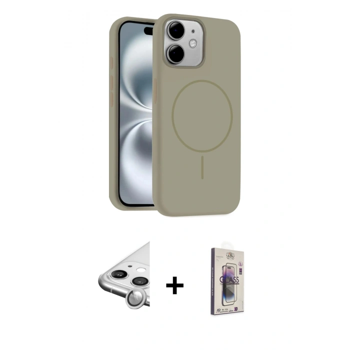 MARSİLYAN™- iPhone 11 Kılıf Yankı Form Serisi - Siyah Bilvis 3D Cam Ekran Koruyucu + Raze Metal Kamera Lens - GS