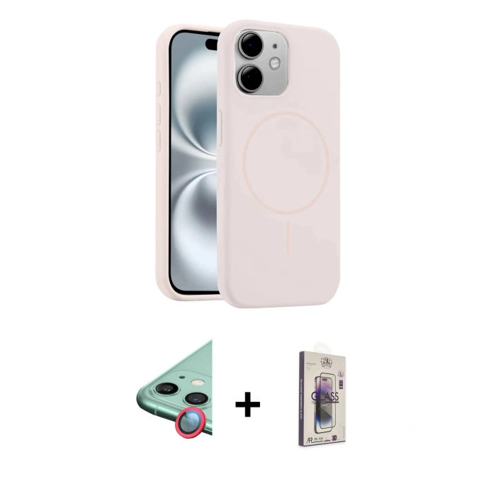 MARSİLYAN™- iPhone 11 Kılıf Yankı Form Serisi - Siyah Bilvis 3D Cam Ekran Koruyucu + Raze Metal Kamera Lens - KI