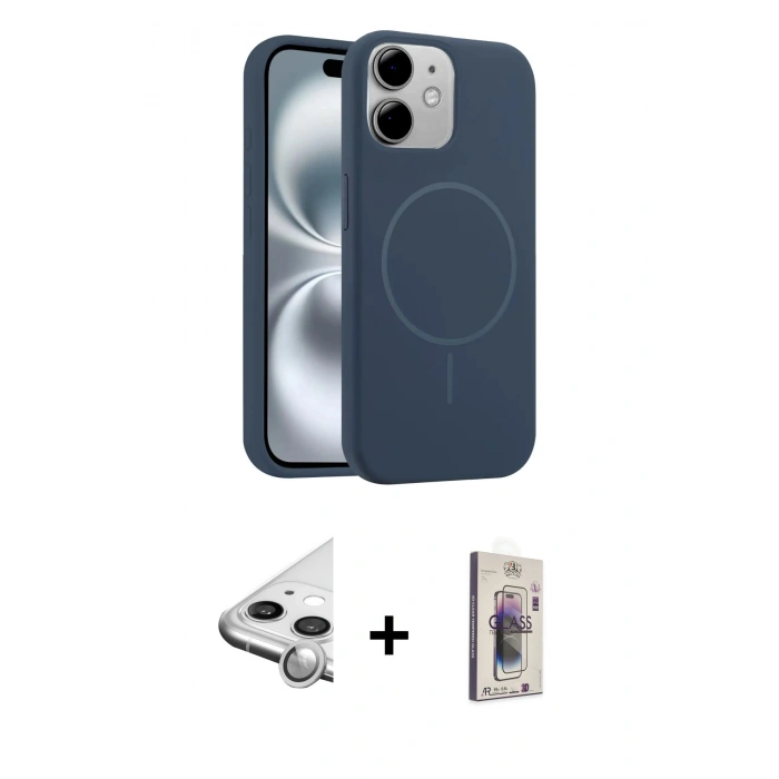 MARSİLYAN™- iPhone 11 Kılıf Yankı Form Serisi - Siyah Bilvis 3D Cam Ekran Koruyucu + Raze Metal Kamera Lens - GS