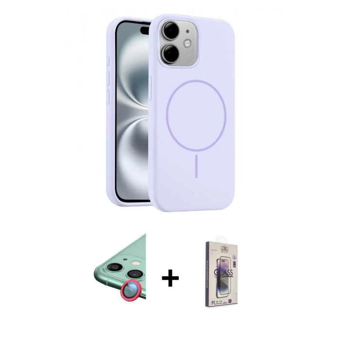 MARSİLYAN™- iPhone 11 Kılıf Yankı Form Serisi - Siyah Bilvis 3D Cam Ekran Koruyucu + Raze Metal Kamera Lens - KI