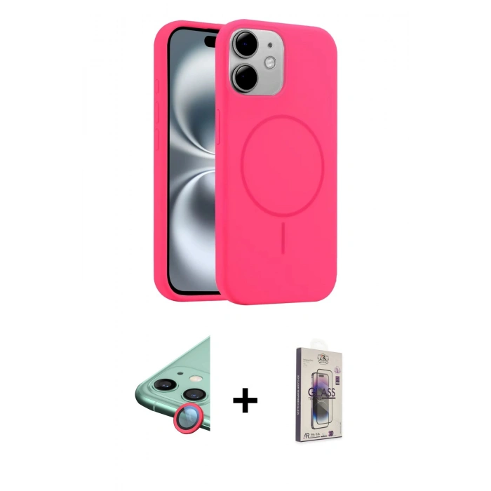 MARSİLYAN™- iPhone 11 Kılıf Yankı Form Serisi - Siyah Bilvis 3D Cam Ekran Koruyucu + Raze Metal Kamera Lens - KI