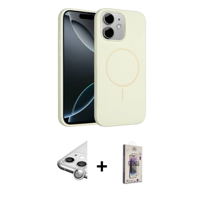 MARSİLYAN™- iPhone 11 Kılıf Yankı Form Serisi - Siyah Bilvis 3D Cam Ekran Koruyucu + Raze Metal Kamera Lens - GS