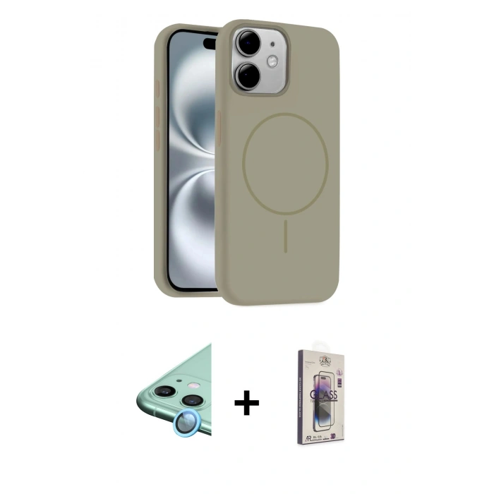 MARSİLYAN™- iPhone 11 Kılıf Yankı Form Serisi - Siyah Bilvis 3D Cam Ekran Koruyucu + Raze Metal Kamera Lens - MI