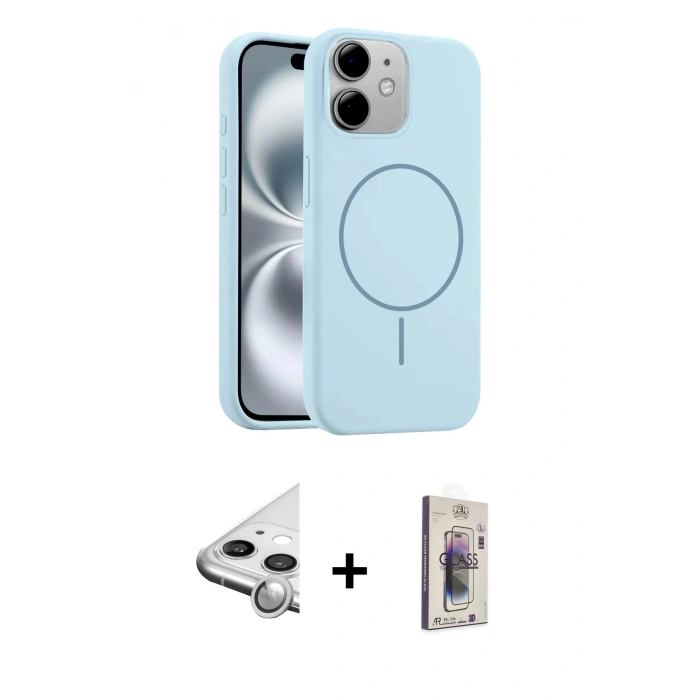 MARSİLYAN™- iPhone 11 Kılıf Yankı Form Serisi - Siyah Bilvis 3D Cam Ekran Koruyucu + Raze Metal Kamera Lens - GS