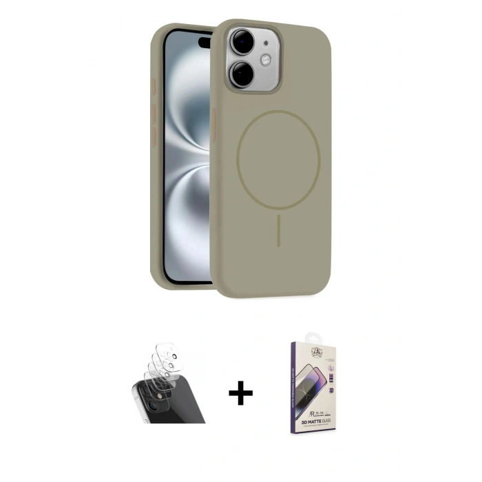 MARSİLYAN™- iPhone 11 Kılıf Yankı Form Serisi - Siyah Bilvis 3D Mat Cam Ekran Koruyucu + Kamera Lens Koruma Cam - SF