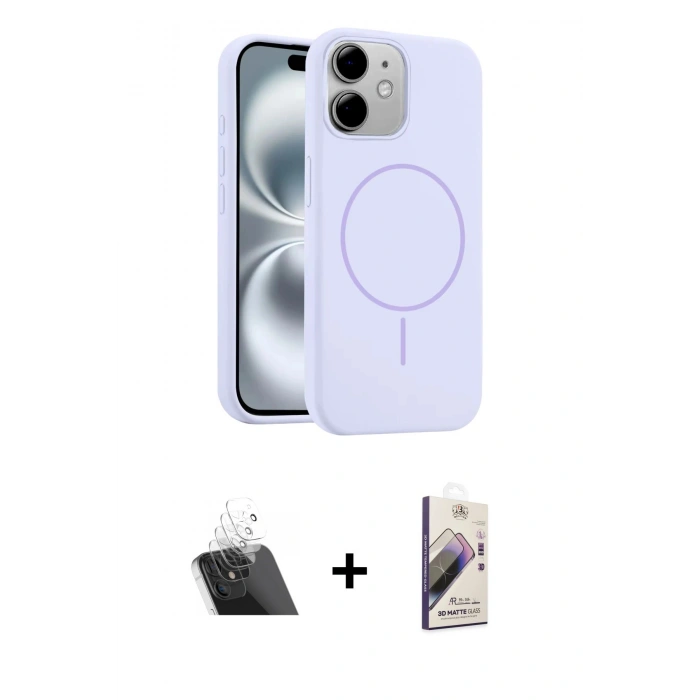 MARSİLYAN™- iPhone 11 Kılıf Yankı Form Serisi - Siyah Bilvis 3D Mat Cam Ekran Koruyucu + Kamera Lens Koruma Cam - SF