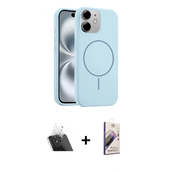 MARSİLYAN™- iPhone 11 Kılıf Yankı Form Serisi - Siyah Bilvis 3D Mat Cam Ekran Koruyucu + Kamera Lens Koruma Cam - SF