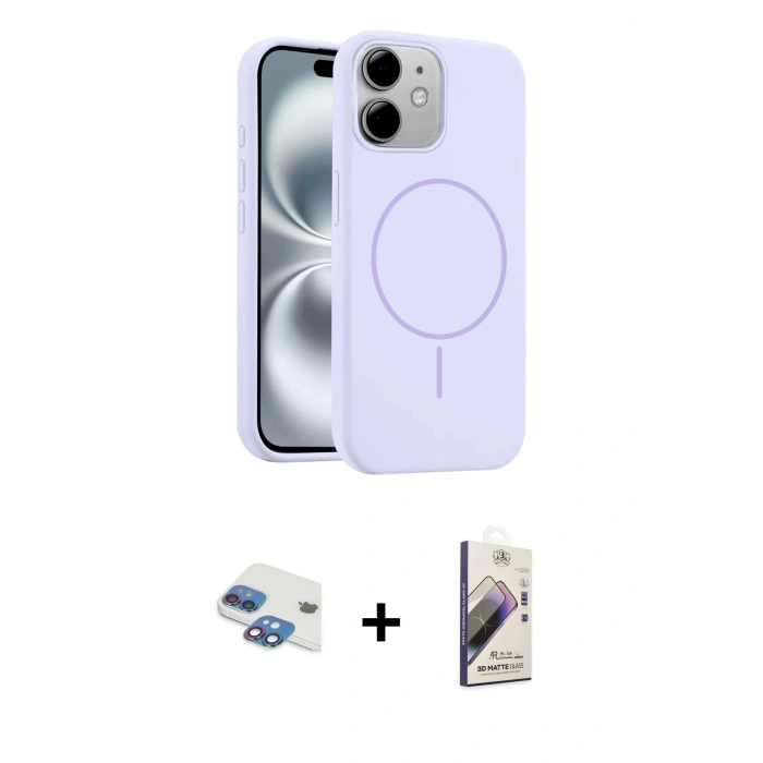 MARSİLYAN™- iPhone 11 Kılıf Yankı Form Serisi - Siyah Bilvis 3D Mat Cam Ekran Koruyucu + Pers Alüminyum Kamera Lens - GI