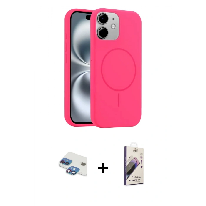 MARSİLYAN™- iPhone 11 Kılıf Yankı Form Serisi - Siyah Bilvis 3D Mat Cam Ekran Koruyucu + Pers Alüminyum Kamera Lens - GI
