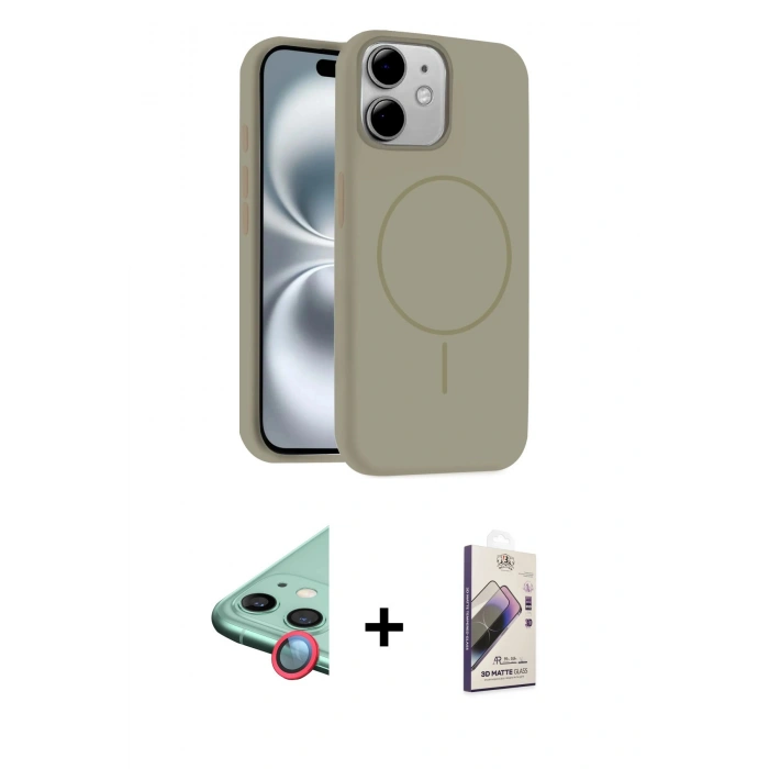 MARSİLYAN™- iPhone 11 Kılıf Yankı Form Serisi - Siyah Bilvis 3D Mat Cam Ekran Koruyucu + Raze Metal Kamera Lens - KI