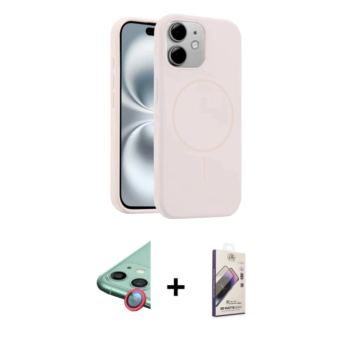 MARSİLYAN™- iPhone 11 Kılıf Yankı Form Serisi - Siyah Bilvis 3D Mat Cam Ekran Koruyucu + Raze Metal Kamera Lens - KI