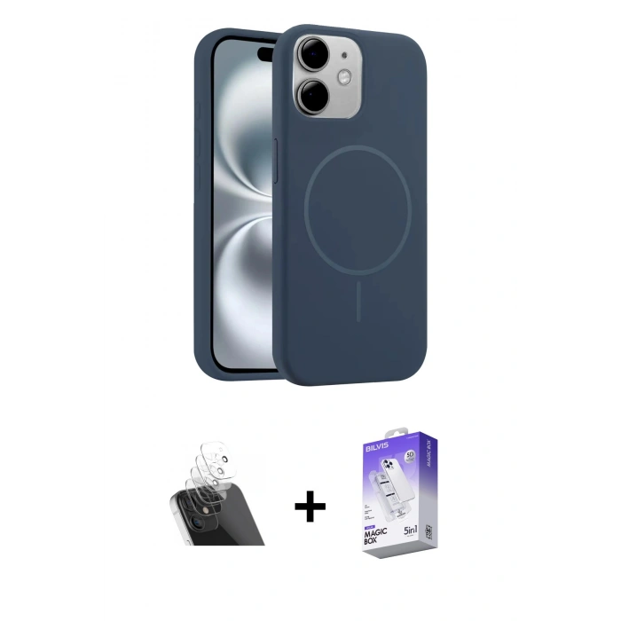 MARSİLYAN™- iPhone 11 Kılıf Yankı Form Serisi - Siyah Bilvis 5in1 3D Magic Cam Ekran Koruyucu + Kamera Lens Koruma Cam - SF
