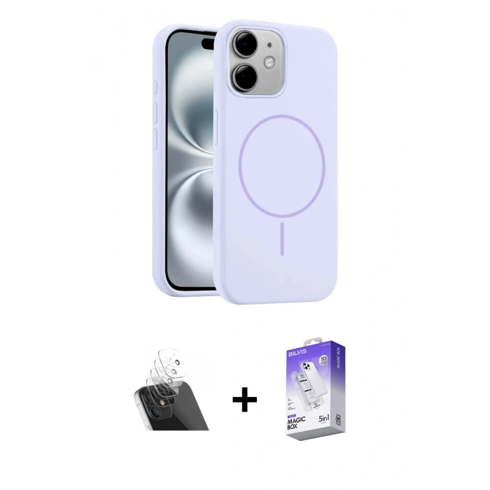 MARSİLYAN™- iPhone 11 Kılıf Yankı Form Serisi - Siyah Bilvis 5in1 3D Magic Cam Ekran Koruyucu + Kamera Lens Koruma Cam - SF