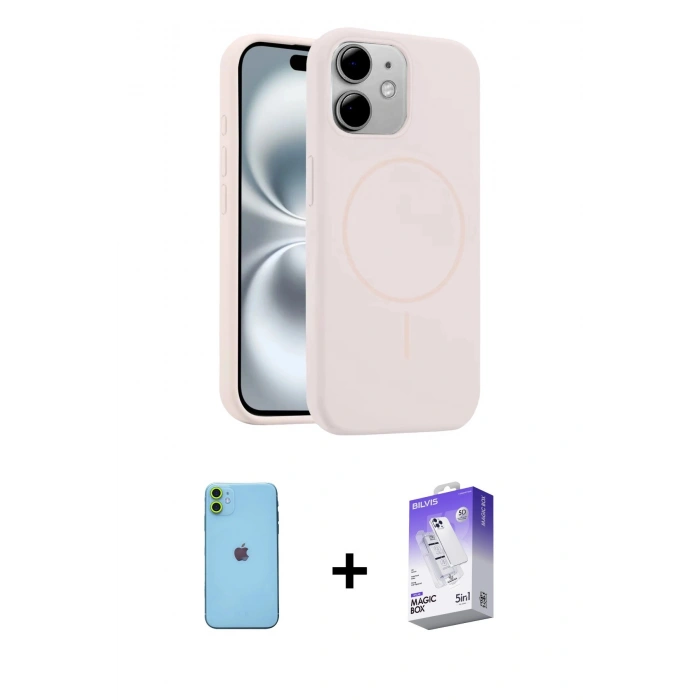 MARSİLYAN™- iPhone 11 Kılıf Yankı Form Serisi - Siyah Bilvis 5in1 3D Magic Cam Ekran Koruyucu + Neon Fosforlu Kamera Lens - YL