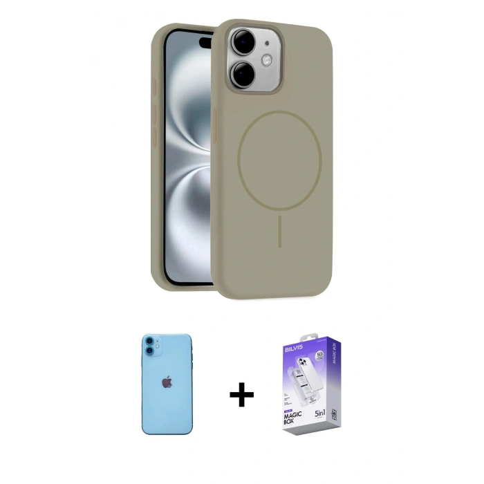MARSİLYAN™- iPhone 11 Kılıf Yankı Form Serisi - Siyah Bilvis 5in1 3D Magic Cam Ekran Koruyucu + Neon Fosforlu Kamera Lens - MI