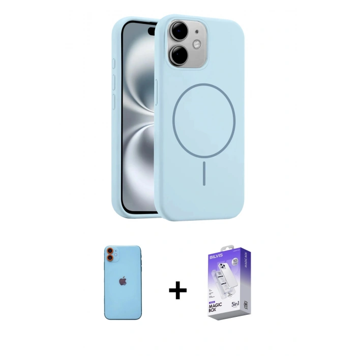 MARSİLYAN™- iPhone 11 Kılıf Yankı Form Serisi - Siyah Bilvis 5in1 3D Magic Cam Ekran Koruyucu + Neon Fosforlu Kamera Lens - TU