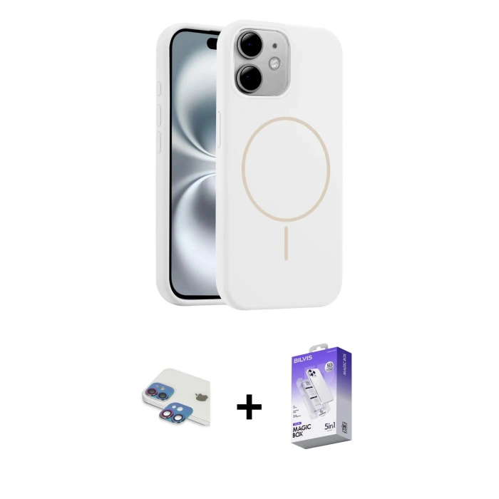 MARSİLYAN™- iPhone 11 Kılıf Yankı Form Serisi - Siyah Bilvis 5in1 3D Magic Cam Ekran Koruyucu + Pers Alüminyum Kamera Lens - GI