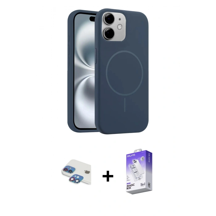 MARSİLYAN™- iPhone 11 Kılıf Yankı Form Serisi - Siyah Bilvis 5in1 3D Magic Cam Ekran Koruyucu + Pers Alüminyum Kamera Lens - GI