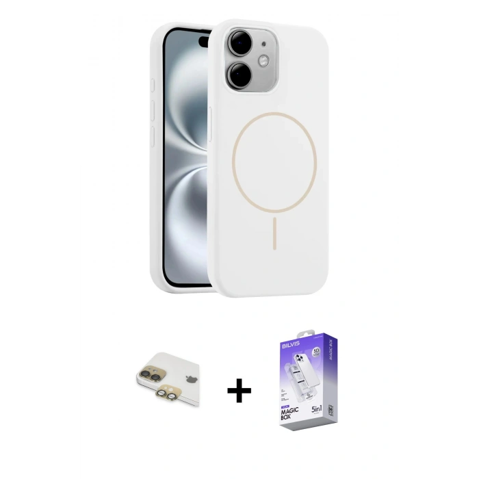 MARSİLYAN™- iPhone 11 Kılıf Yankı Form Serisi - Siyah Bilvis 5in1 3D Magic Cam Ekran Koruyucu + Pers Alüminyum Kamera Lens - GD