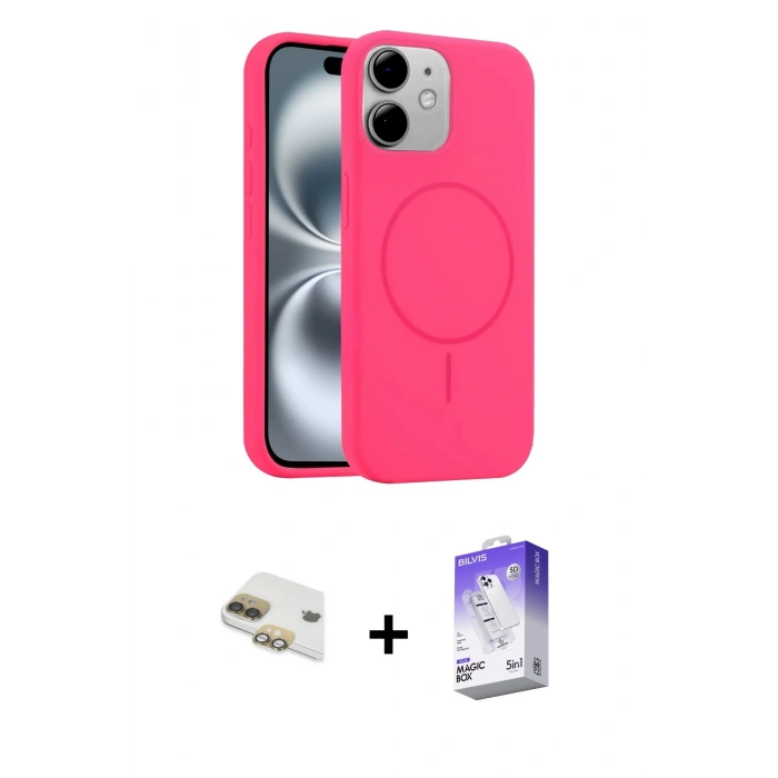 MARSİLYAN™- iPhone 11 Kılıf Yankı Form Serisi - Siyah Bilvis 5in1 3D Magic Cam Ekran Koruyucu + Pers Alüminyum Kamera Lens - GD