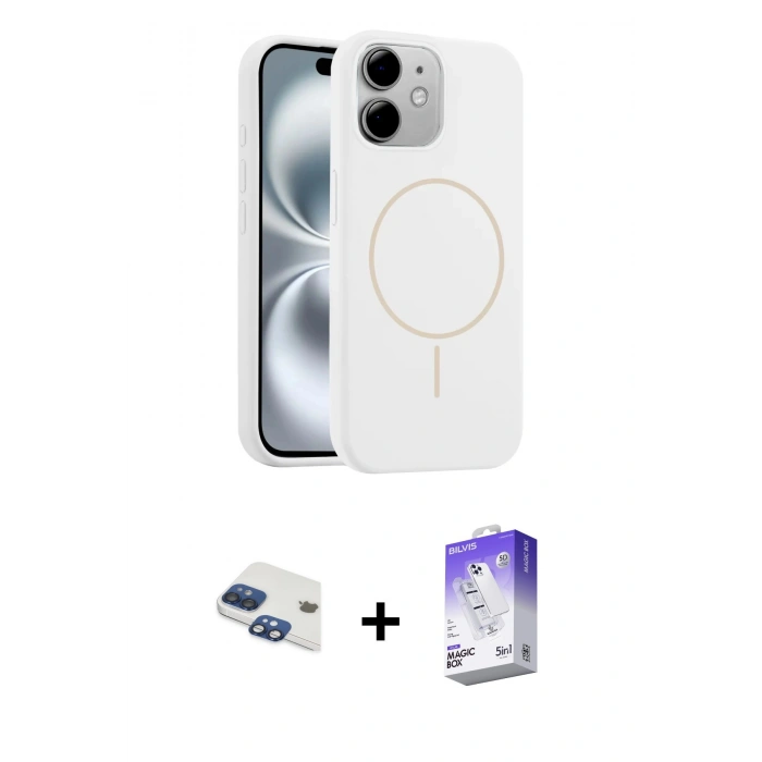 MARSİLYAN™- iPhone 11 Kılıf Yankı Form Serisi - Siyah Bilvis 5in1 3D Magic Cam Ekran Koruyucu + Pers Alüminyum Kamera Lens - LT