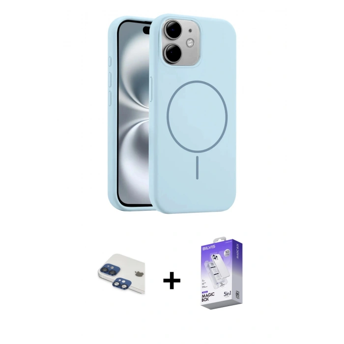 MARSİLYAN™- iPhone 11 Kılıf Yankı Form Serisi - Siyah Bilvis 5in1 3D Magic Cam Ekran Koruyucu + Pers Alüminyum Kamera Lens - LT