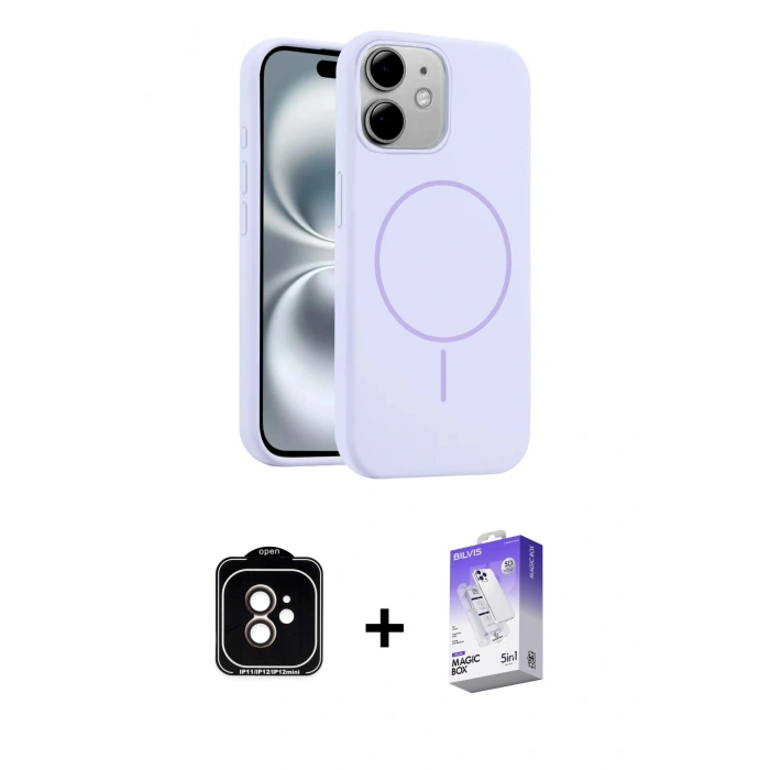 MARSİLYAN™- iPhone 11 Kılıf Yankı Form Serisi - Siyah Bilvis 5in1 3D Magic Cam Ekran Koruyucu + PVD Metal Kamera Lens - TU