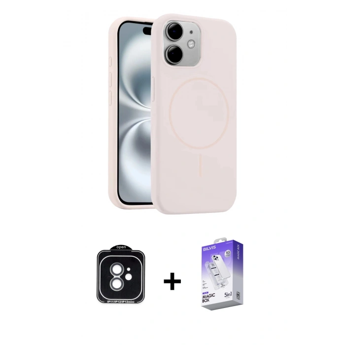 MARSİLYAN™- iPhone 11 Kılıf Yankı Form Serisi - Siyah Bilvis 5in1 3D Magic Cam Ekran Koruyucu + PVD Metal Kamera Lens - YL