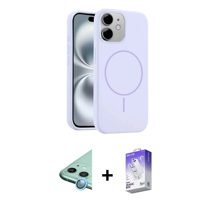 MARSİLYAN™- iPhone 11 Kılıf Yankı Form Serisi - Siyah Bilvis 5in1 3D Magic Cam Ekran Koruyucu + Raze Metal Kamera Lens - MI