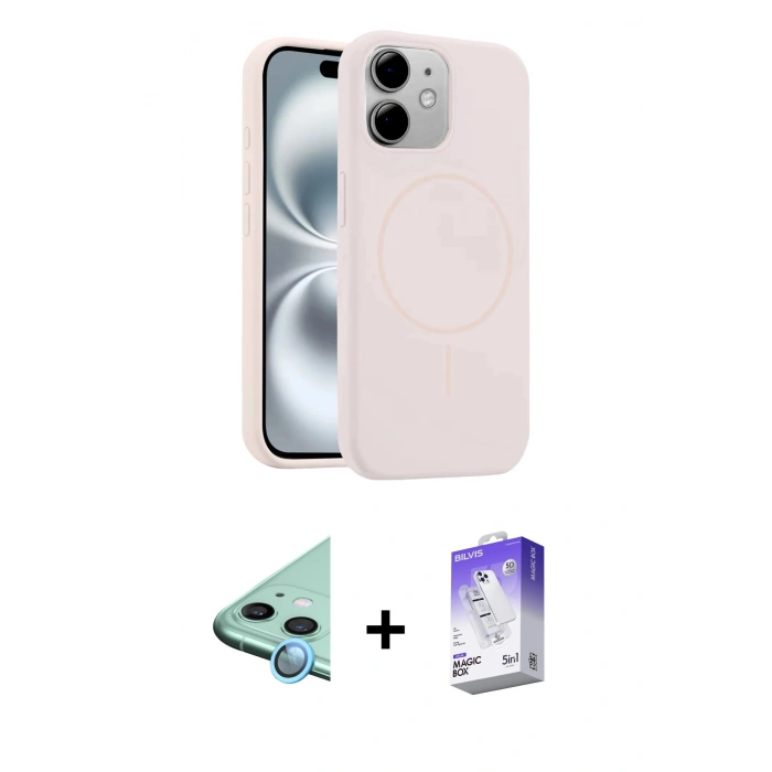MARSİLYAN™- iPhone 11 Kılıf Yankı Form Serisi - Siyah Bilvis 5in1 3D Magic Cam Ekran Koruyucu + Raze Metal Kamera Lens - MI