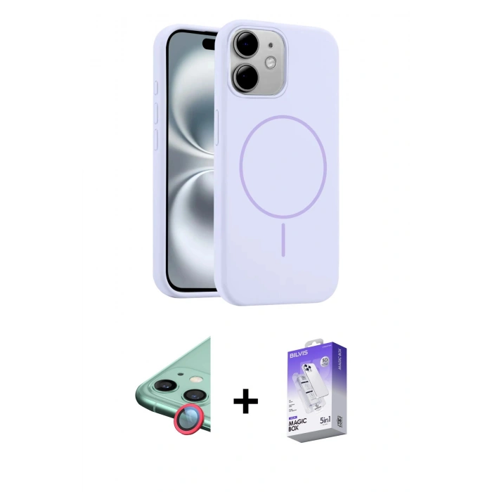 MARSİLYAN™- iPhone 11 Kılıf Yankı Form Serisi - Siyah Bilvis 5in1 3D Magic Cam Ekran Koruyucu + Raze Metal Kamera Lens - KI