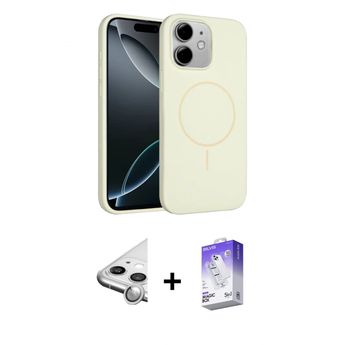 MARSİLYAN™- iPhone 11 Kılıf Yankı Form Serisi - Siyah Bilvis 5in1 3D Magic Cam Ekran Koruyucu + Raze Metal Kamera Lens - GS