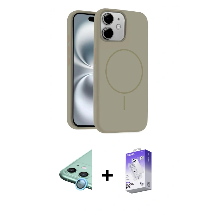 MARSİLYAN™- iPhone 11 Kılıf Yankı Form Serisi - Siyah Bilvis 5in1 3D Magic Cam Ekran Koruyucu + Raze Metal Kamera Lens - MI
