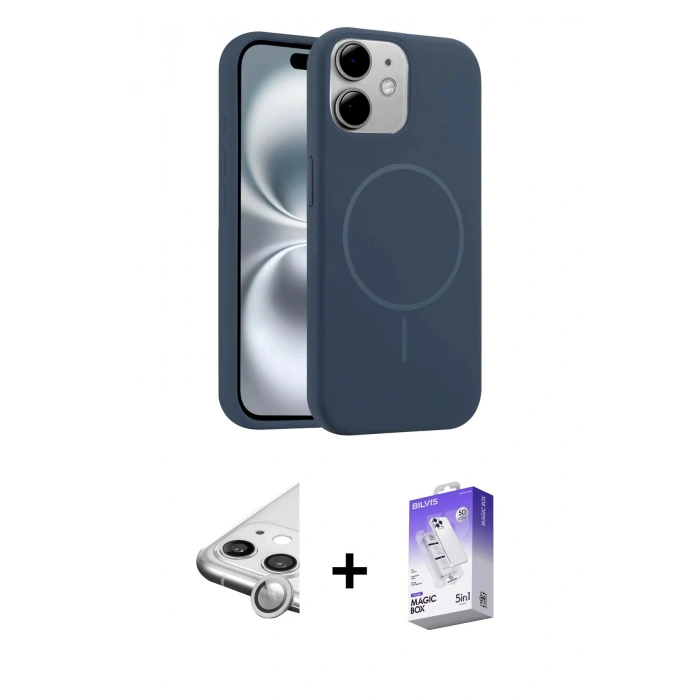 MARSİLYAN™- iPhone 11 Kılıf Yankı Form Serisi - Siyah Bilvis 5in1 3D Magic Cam Ekran Koruyucu + Raze Metal Kamera Lens - GS