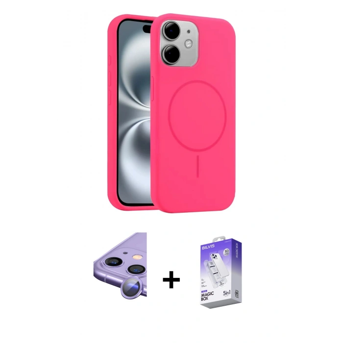 MARSİLYAN™- iPhone 11 Kılıf Yankı Form Serisi - Siyah Bilvis 5in1 3D Magic Cam Ekran Koruyucu + Raze Metal Kamera Lens - MR